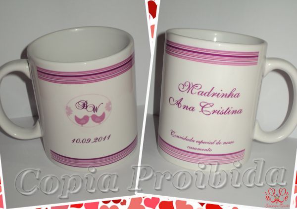 Canecas de Porcelana Estampada 300ml - Mínimo de 30 un.